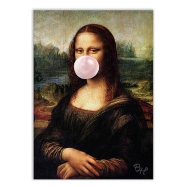 Imagem de Placa Decorativa Monalisa Chiclete Tumblr Quadro Geek