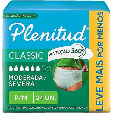 Imagem de Roupa Íntima Descartável Unissex Classic Plenitud P/M 24 unidades