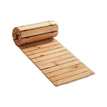 Imagem de IEUDNS Caminho de jardim de madeira, reta, antiderrapante, decorativo, pavimentação para festa de casamento, pedras de degraus, Cor de Madeira, Comprimento 8.01 Pés