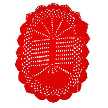 Imagem de Tapete de Crochê 63x43cm (vermelho)