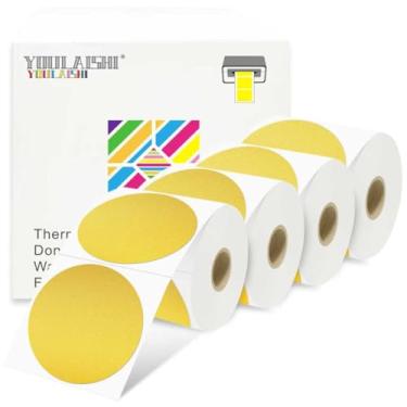 Imagem de YOULAISHI Etiquetas de pontos com codificação de cores de 7,6 x 7,6 cm, à prova d'água, impressão térmica, 2000 peças, adesivos redondos para escritório, casa, garagem, adesivos DIY, códigos de barras