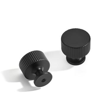 Imagem de ZAUYX Pacote com 10 puxadores de 3,5 cm (1-1/20.3 cm) puxador de armário preto fosco sólido resistente é adequado para gavetas, cômodas, maçanetas, cozinhas, armários de banheiro