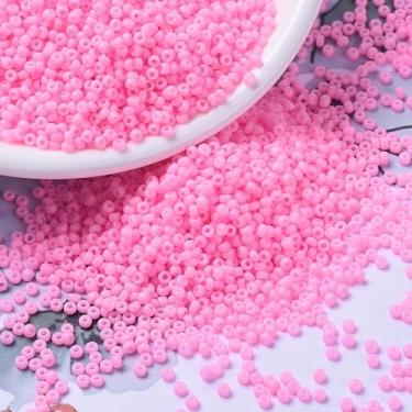 Imagem de 1100 peças/10 g contas redondas de semente de vidro de 2 x 1,3 mm, mini contas de sementes soltas 11/0 2 mm contas espaçadoras minúsculas para pulseira da amizade faça você mesmo, colar de joias