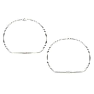 Imagem de PATIKIL Anéis de encadernação de folhas soltas, 12 cm, 4 peças, anéis de encadernação de livros de metal em forma de D com anel de chave banhado a níquel para cartões de índice, arquivos de fotos de