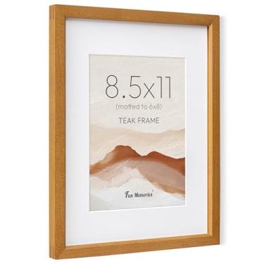 Imagem de Fun Memories Moldura para foto de 21 x 27 cm, moldura de madeira de teca maciça natural com vidro temperado HD, moldura de madeira simples moderna de 21 x 20 cm, fosca para 15 x 20 cm, tela de parede