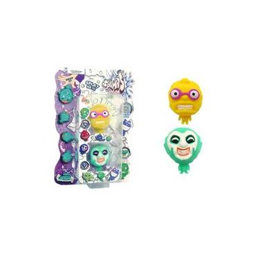 Imagem de 2 Bonecos Homem Amarelo e Palhaço Verde - Splats Head Mini