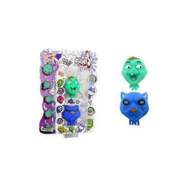 Imagem de 2 Bonecos Bebê Verde e Gato Azul - Splats Head Mini
