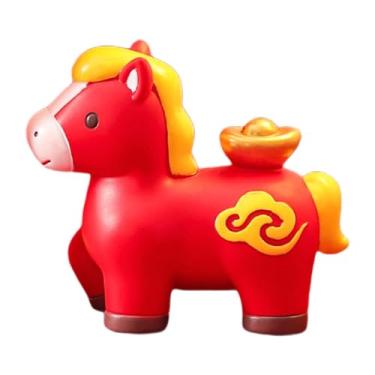 Imagem de predolo Estatueta de Cavalo em Resina, Estilo Feng Shui Chinês, Ideal para Decoração de Mesa, Lareira ou Armário, Ideal para Presente de Boas-Vindas, F