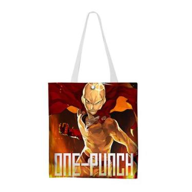 Imagem de Sacola de lona One Punch Man, presente para fãs de anime, 33x37cm - Yi