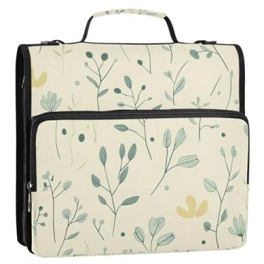 Imagem de Wassud Fichário com zíper Simple Line Art com 3 anéis com alça de ombro e alça multibolsos, organizador de pastas expansíveis