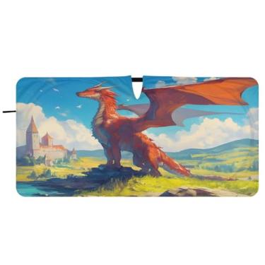 Imagem de CEBUGI Para-brisa de carro dobrável sombra dragão janela de carro sombras guarda-chuva para-brisa frontal para-sol para acessórios de carro legal carro refletor protetor solar, M