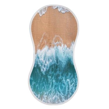 Imagem de xigua Conjunto de 4 panos para arrotos de musselina de areia de praia, super macios e absorventes, roupas de arroto de algodão, presente de chá para recém-nascidos, bebês meninas e meninos