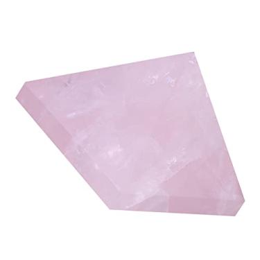 Imagem de GLOGLOW Pirâmide de Quartzo Rosa, Decoração de Cristal Rosa, Acabamento Liso, Design Compacto, Lado de 1,5" H X 2", Ornamento Espiritual de Escritório Doméstico