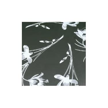 Imagem de Banqueta Americana Alta Cappucino de Junco Fibra Sinteticade Bar com Encosto, Flexível(Preto Floral)