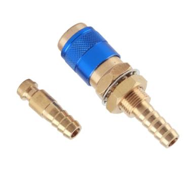 Imagem de LiebeWH Conector DE Mangueira DE ENCAIXE Rápido Adaptador DE Latão M8, FÁCIL DE INSTALAR, FEITO DE EXCELENTE MATERIAL DE LATÃO, KIT DE ENCAIXE RÁPIDO, COM MATERIAL DE BORRACHA PARA Tocha MIG TIG,