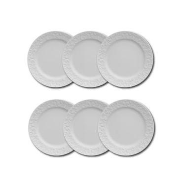 Imagem de Conjunto de Pratos de Sobremesa Germer Tassel em Porcelana 20,5 cm – 6 Peças