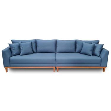 Imagem de Sofá  Pierri Bipartido Tecido Acquablock Pé Base Madeira  300cm - 4R E