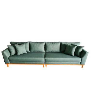 Imagem de Sofá  Pierri Bipartido Tecido Acquablock Pé Base Madeira  300cm - 4R E