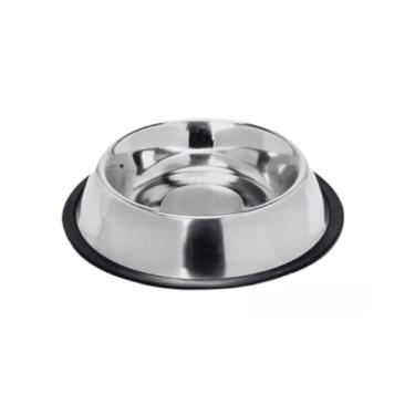 Imagem de Comedouro e Bebedouro Inox Antiderrapante para Cães e Gatos | Pote Inox Resistente BPA Free para Água e Ração(G 500ml (22cm))