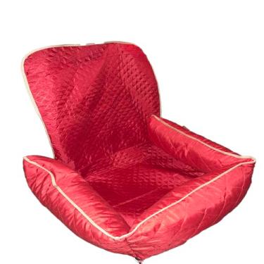 Imagem de Cama Pet e Capa Protetora 2 em 1 para Assento Traseiro Veicular Grande Toddy Liso Impermeável Vermelho