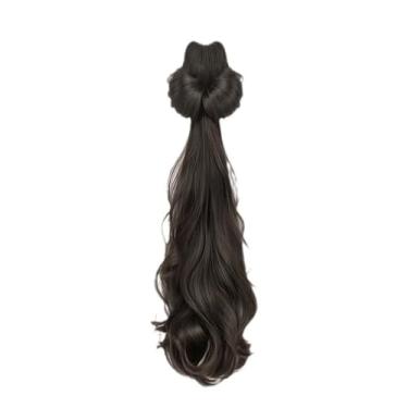 Imagem de Extensões de cabelo humano real para mulheres, extensões de cabelo encaracolado preto marrom com clipe macio em extensões de cabelo humano