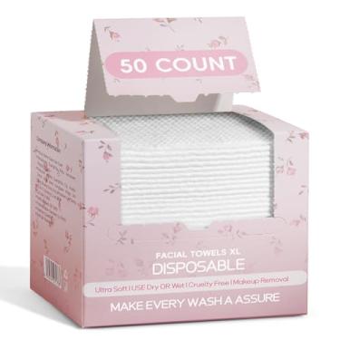 Imagem de Toalhas de rosto descartáveis, toalhas de rosto grandes, grossas e macias, descartáveis, sem fiapos e sem odor, adequadas para cuidados diários de pele sensível, limpeza facial e remoção de maquiagem