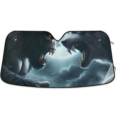 Imagem de Guarda-sol fofo animal engraçado personalizado para para-brisa de carro bonito retrátil dobrável sombra de carro para para-brisa dianteiro impressão animal M, 139,7 cm x 70,1 cm