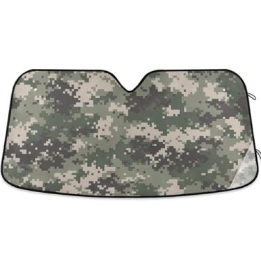 Imagem de Guarda-sol de carro camuflado camuflagem floresta para-brisa personalizado retrátil carros persianas para janelas dianteiras automotivo floral L, 144,8 cm x 80 cm