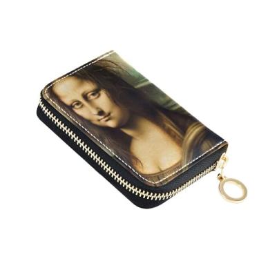 Imagem de GAIGEO Carteiras femininas engraçadas de arte para mulheres, porta-cartões de crédito, bloqueio de RFID, zíper ao redor da bolsa com chaveiro
