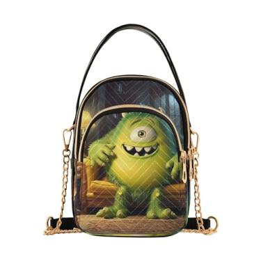 Imagem de Duas bolsas de mão pequenas de pavões na árvore para mulheres, bolsas transversais, bolsas de ombro femininas modernas, Monstro verde em um sofá - 2, One Size