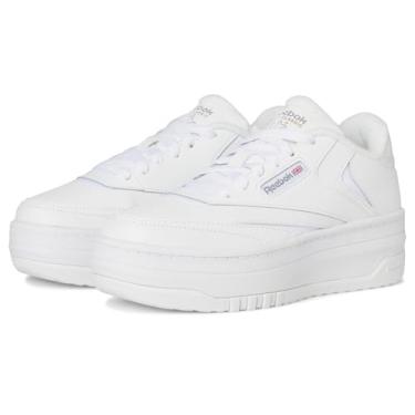 Imagem de Reebok Tênis feminino Club C Extra, Calçado Branco/Calçado Branco/Cinza Puro 3, 4.5 Big Kid
