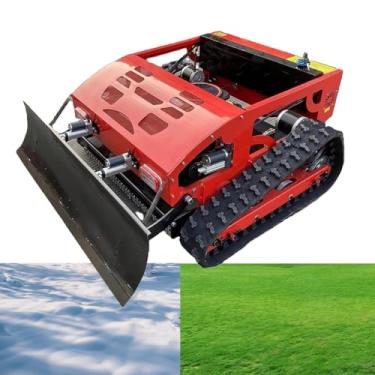 Imagem de CMOLVUR Cortador de grama robótico com pá de neve controle remoto motor de cortador de grama 7,5hp | Capacidade de inclinação de 45° controlada a gás híbrido autopropelido zero giro controlado