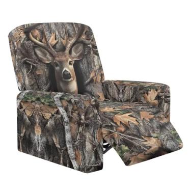 Imagem de Cugasmaru Capa para cadeira reclinável, conjunto floral, elástico, impermeável, lavável, protetor de móveis, antiderrapante, borda elástica, bolsos de armazenamento para animais de estimação, sala de