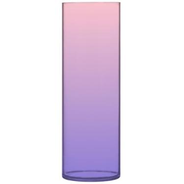 Imagem de Vaso de flores cilíndrico decorativo blush rosa ardósia azul gradiente grande vaso de flores bonito personalizado exclusivo decoração de flores modernas, 30 cm x 9,9 cm