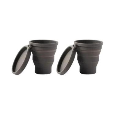 Imagem de Copo De Água De Silicone Colapsável De 180ML Com Tampa Portátil Para C