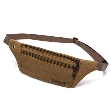 Imagem de Bolsa de cintura para homens e mulheres à prova d'água bolsa de telefone pochete com porta de fone de ouvido acessórios de corrida esportivos da moda, Caqui, Elegante