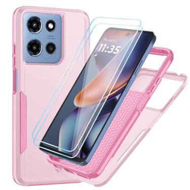 Imagem de Suncasetor Capa para Motorola Moto-G-2025/Moto-G-2026/Moto-G-Play-2026 com protetor de tela HD, proteção resistente contra quedas, capa de celular para Moto G 5G 2025/Moto G 5G 2026 (rosa fofo)