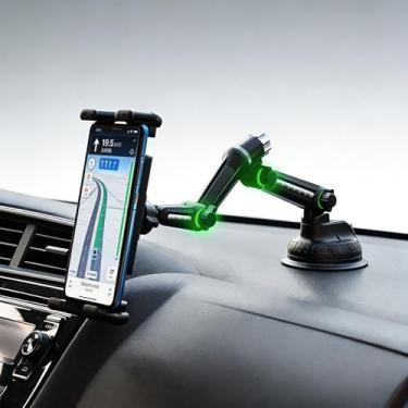 Imagem de Suporte de telefone para carro, ventosa forte 3 em 1 Pro e gancho de metal | Suporte de rotação de 360° para painel, ventilação e para-brisa | Compatível com iPhone 17/16/15 Pro Max e todos os