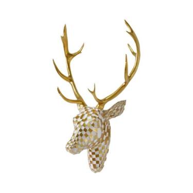 Imagem de Decoração De Parede Moderna Em Resina Com Cabeça De Veado, Troféu Anim