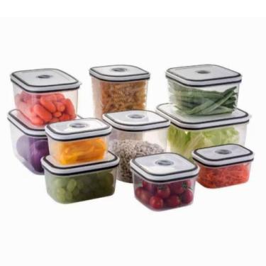 Imagem de Kit 10 Potes Vasilha De Plásticos Herméticos Electrolux Com Tampa, Tra