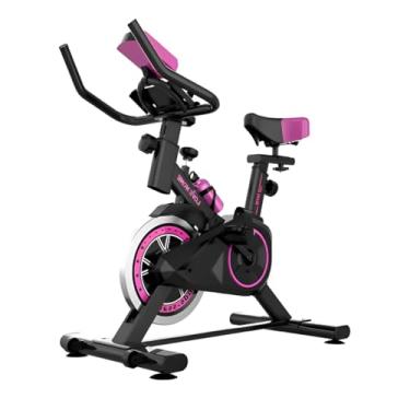 Imagem de Bicicleta Ergométrica Fitness Spinning Semi Profissional até 120kg com Apoio para Celular Banco Ajustável Guidão Ajustável Academia Exercício Lifestyle Atletismo Ciclismo - Lojas Tahara (Rosa)