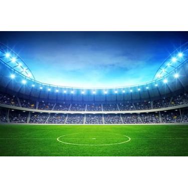 Imagem de Nihilar 3 x 2,4 m com tema de futebol para estádio de futebol vibrante grande arena fundo fotográfico para crianças adultos festa de aniversário chá de bebê esportes decoração banner estúdio adereços