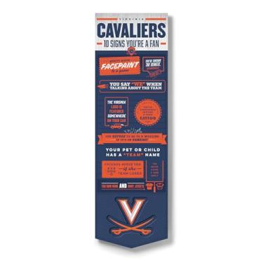 Imagem de YouTheFan Banner oficialmente licenciado NCAA Virginia Cavaliers 15 x 48-10 placas - descrições engraçadas - frases divertidas para fãs de esportes, design original, decoração de parede de equipe