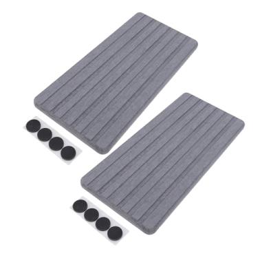 Imagem de Porta-copos de diatomita, prato sulco listrado absorvente de água de secagem rápida com almofadas de pé de silicone, para mesa de bancada de cozinha de banheiro (cinza escuro)