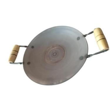 Imagem de Tacho Campeiro Disco Chapa Bifeira De Aço Carbono 40 Cm Com Cabos De M
