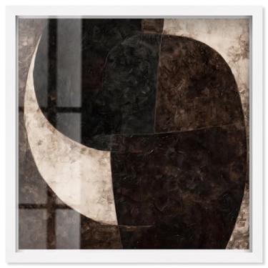 Imagem de Duality of Forms I Shadowbox Print Boho Brown Wall Art por Art Remedy, moldura branca, 13 x 13