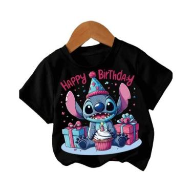 Imagem de Camiseta De Aniversário Disney Lilo Stitch Para Crianças Camisetas Pre