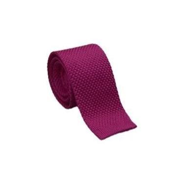 Imagem de Gravata Masculina Slim De Malha Lisa Em Cores Sólidas, Preta E Vermelh