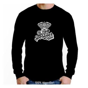 Imagem de Camiseta harley davidson manga longa algodão preta, Preto, G