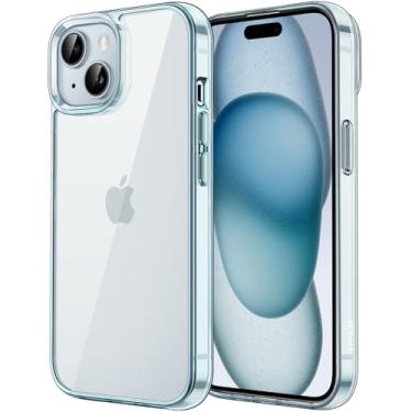 Imagem de JETech Capa para iPhone 15 Plus 6,7 Polegadas, Case Protetora de Telefone à Prova de Choque Não-Amarelecimento, Capinha Parte Traseira Transparente Anti-Riscos (Azul)